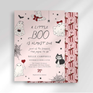 Kleine Boo Preppy Pink Geist Baby Shower Einladung