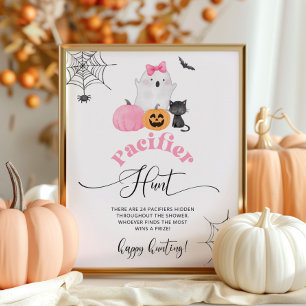 Kleine Boo Schnuller Jagd Baby Shower Spiel Poster
