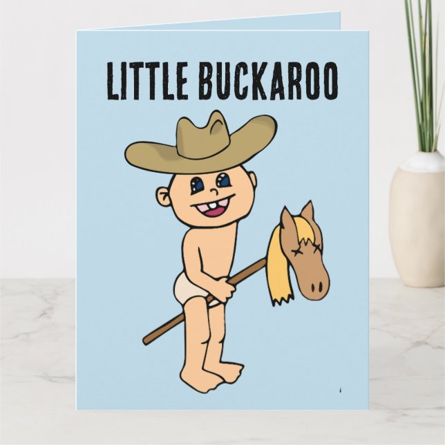 KLEINE BOY COWBOY BUCKAROO BIRTHDAY CARD DANKESKARTE (Vorderseite)
