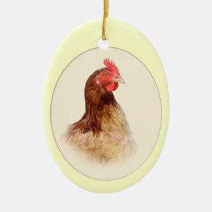 Kleine Brown-Henne-Verzierung Keramik Ornament