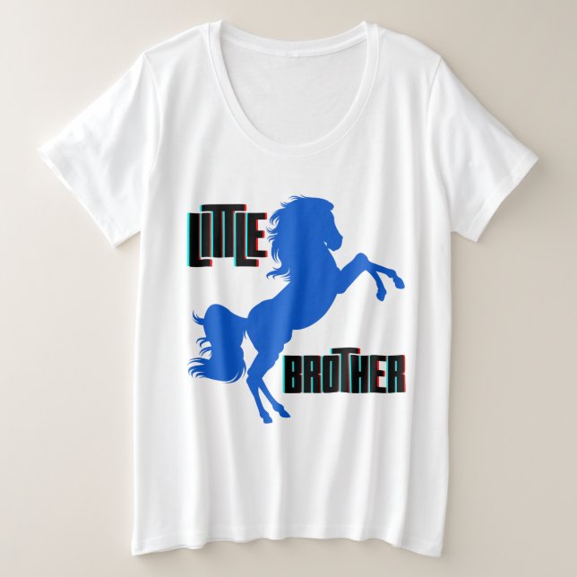 Kleine Brüderpferdehaltung Große Größe T-Shirt (Design vorne)