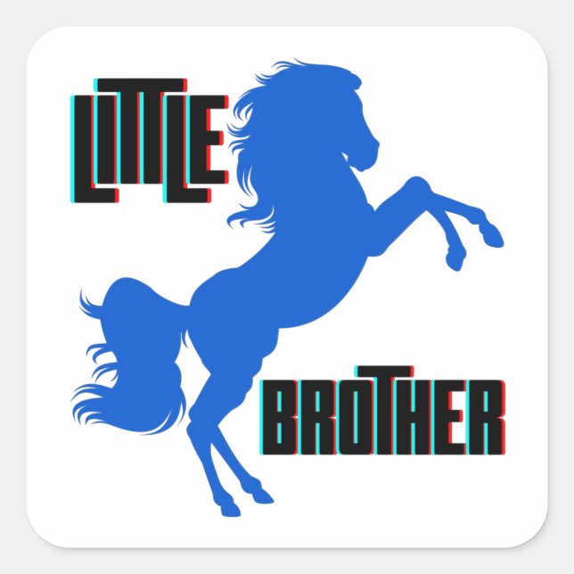 Kleine Brüderpferdehaltung Quadratischer Aufkleber (Vorderseite)