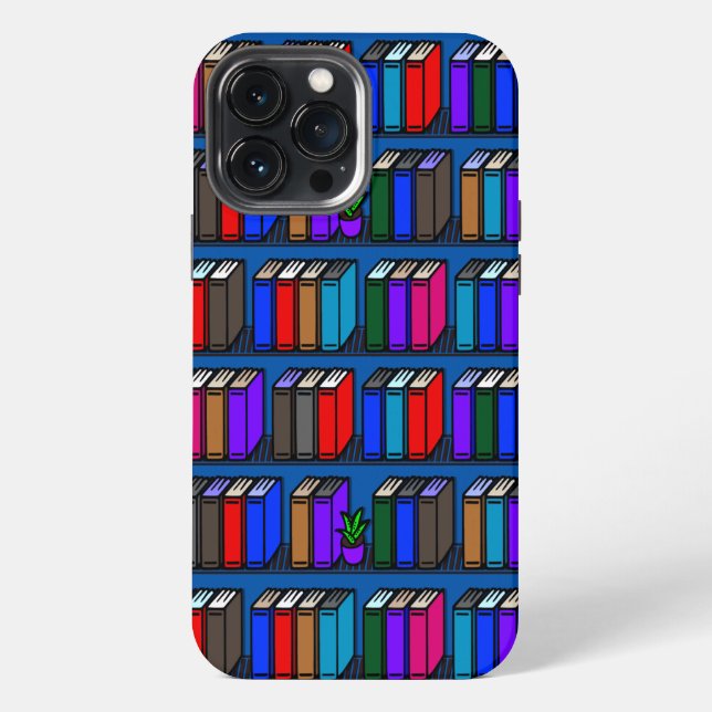 Kleine Bücherregale Teal iPhone 13 Pro Max Hülle (Rückseite)