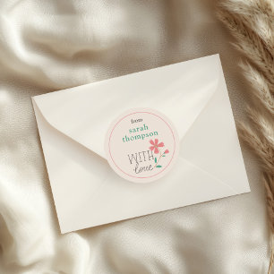 Kleine Bud Floral Hand Briefkleber Runder Aufkleber
