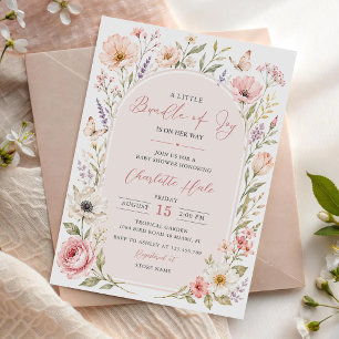 Kleine Bündel Blumen Baby Shower Einladung