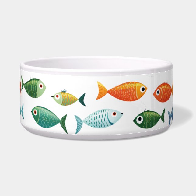 Kleine bunte Fische Cartoon Pet Bowl Napf (Vorderseite)