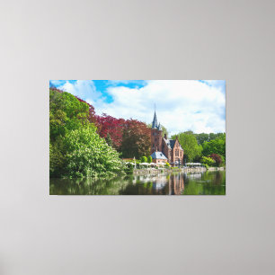 Kleine Burg am See in Brügge, Belgien Leinwanddruck