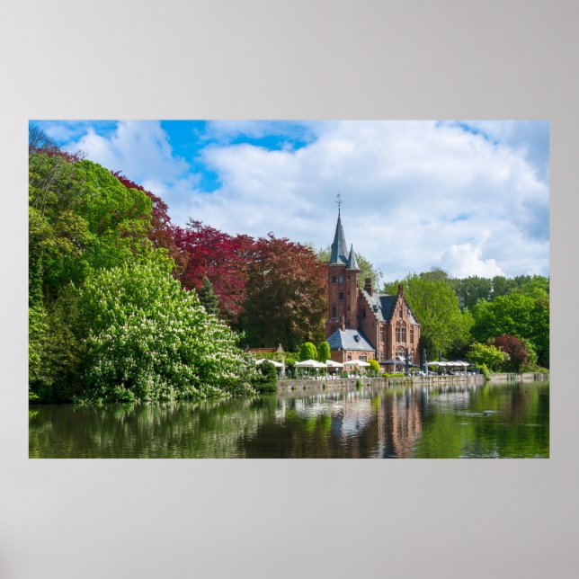 Kleine Burg am See in Brügge, Belgien Poster (Vorne)