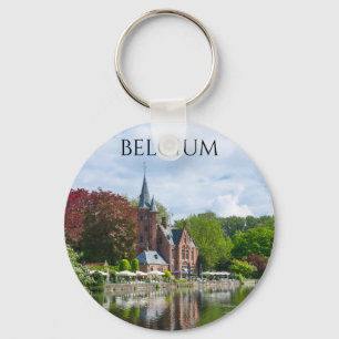 Kleine Burg am See in Brügge, Belgien Schlüsselanhänger