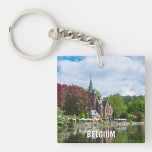 Kleine Burg am See in Brügge, Belgien Schlüsselanhänger
