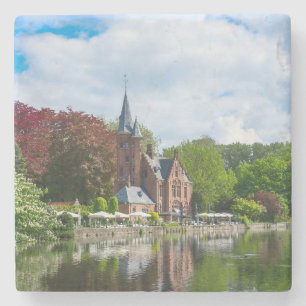 Kleine Burg am See in Brügge, Belgien Steinuntersetzer