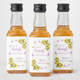 Kleine Butterfly Baby Dusche Alkoholflaschenetikett