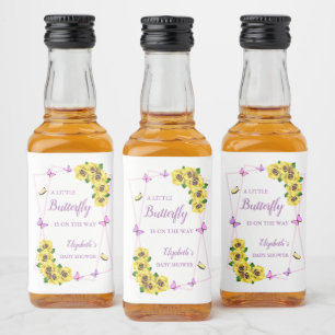 Kleine Butterfly Baby Dusche Alkoholflaschenetikett