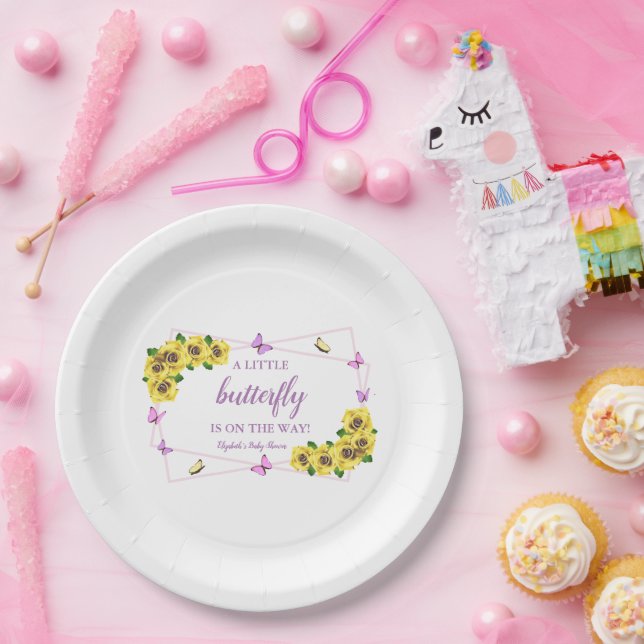 Kleine Butterfly Baby Dusche Pappteller (Party)