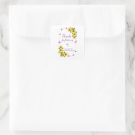 Kleine Butterfly Baby Dusche Quadratischer Aufkleber
