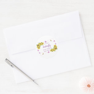 Kleine Butterfly Baby Dusche Runder Aufkleber