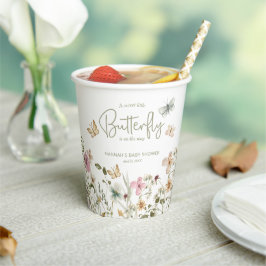 Kleine Butterfly Girl Babydusche Pappbecher