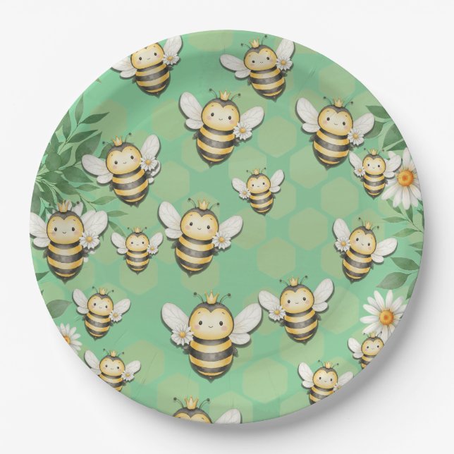 Kleine Buzz Bee Paper Party Teller (Vorderseite)