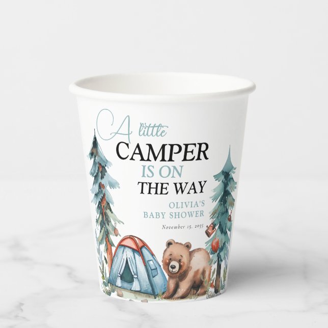 Kleine Camper Forest Babydusche Pappbecher (Vorderseite)