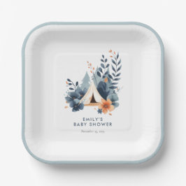 Kleine Camper Forest Babydusche Pappteller
