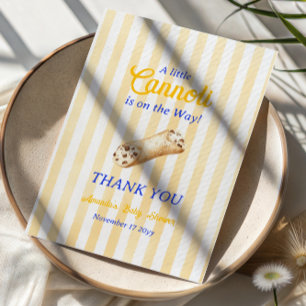 Kleine Cannoli Gelb Blau Italienische Babyparty Dankeskarte