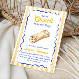 Kleine Cannoli Gelb Blau Italienische Babyparty Einladung