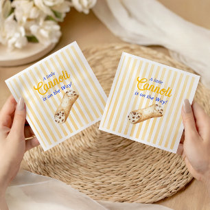 Kleine Cannoli Gelb Blau Italienische Babyparty Serviette