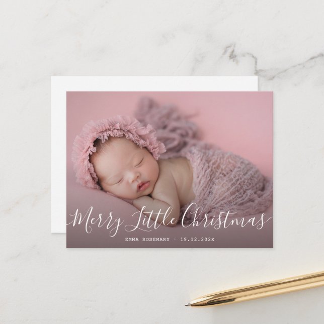 KLEINE CHRISTMAS | Geburtsankündigungskarte Postkarte (Vorderseite/Rückseite Beispiel)