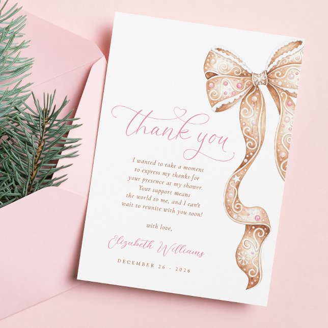 Kleine Cookie Bow Baby Dusche Danke Karte (Von Creator hochgeladen)