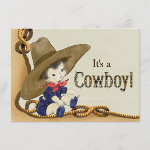 Kleine Cowboy-Baby-Party Einladung