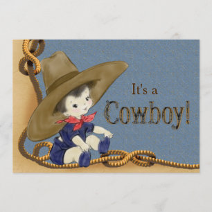 Kleine Cowboy-Baby-Party Einladung
