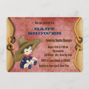 Kleine Cowboy-Baby-Party Einladung