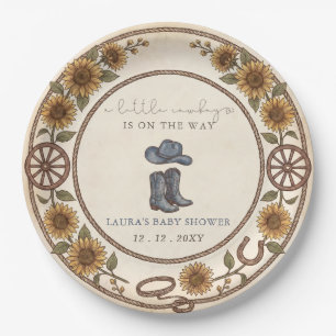 Kleine Cowboy-Baby-Party Pappteller