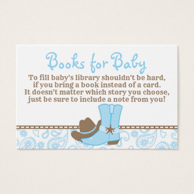 Kleine Cowboy Baby Shower Reservierungskarte (Vorderseite)