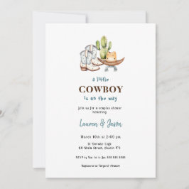 Kleine Cowboy-Babydusche Einladung