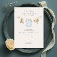 Kleine Cowboy-Blau-Wäscheleine-Junge-Baby-Party