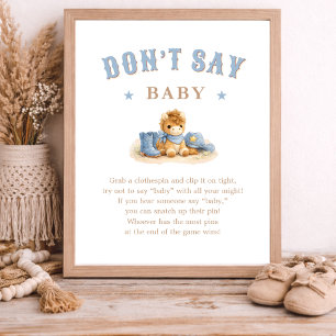 Kleine Cowboy Blue Baby Shower Spiel Sag Nicht Bab Poster