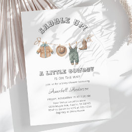 Kleine Cowboy Boy Babydusche anziehen Einladung