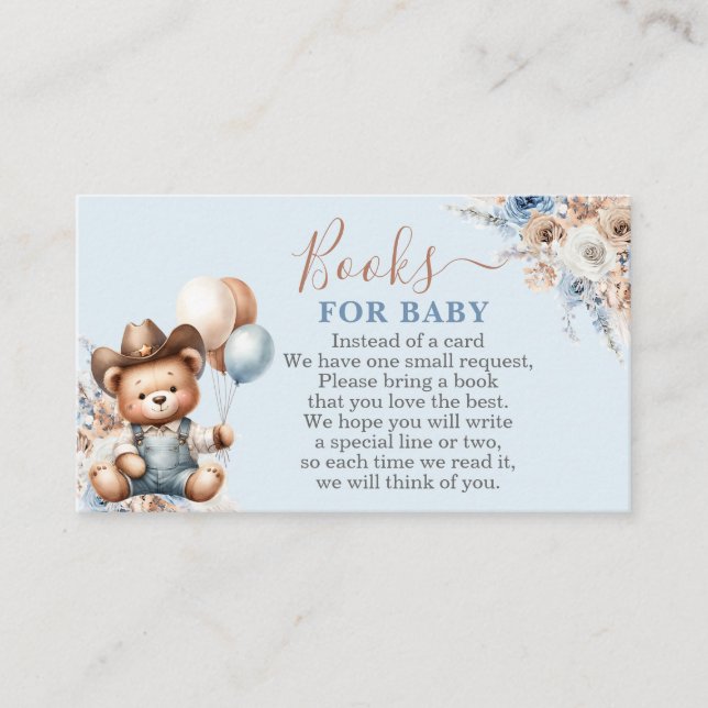Kleine Cowboy-Bücher für Baby Boy Card Begleitkarte (Vorderseite)