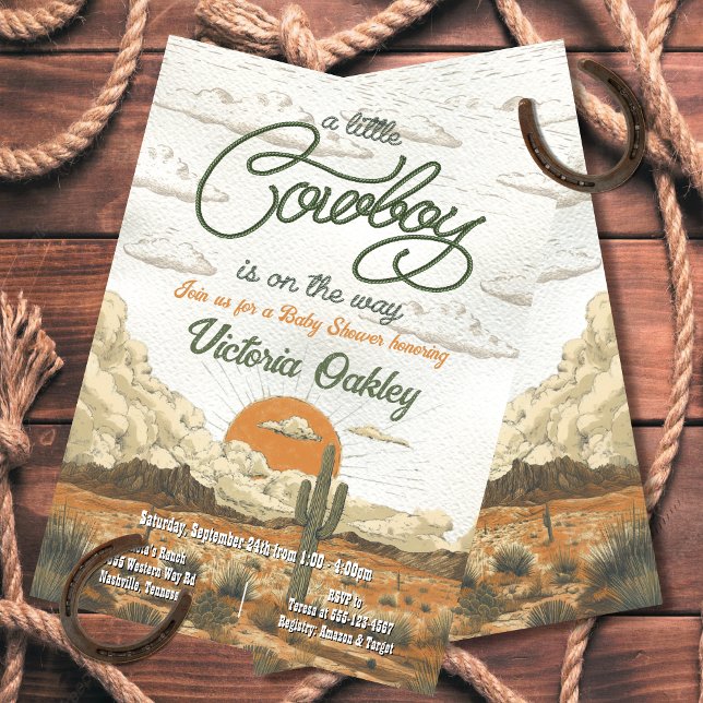 Kleine Cowboy-Western-Kinderdusche Einladung (Von Creator hochgeladen)