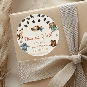 Kleine Cowboy-Western Kinderdusche Runder Aufkleber