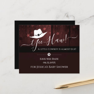 Kleine Cowboy-Western-Kinderdusche Save the Date