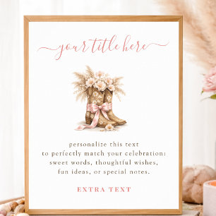 Kleine Cowgirl-Baby-Party - Erstelle Dein eigenes Poster
