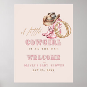  Kleine Cowgirl-Baby-Shower-Party Willkommen  Poster
