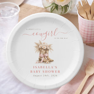 Kleine Cowgirl Boho Chic Mädchen Baby-Party Pappteller