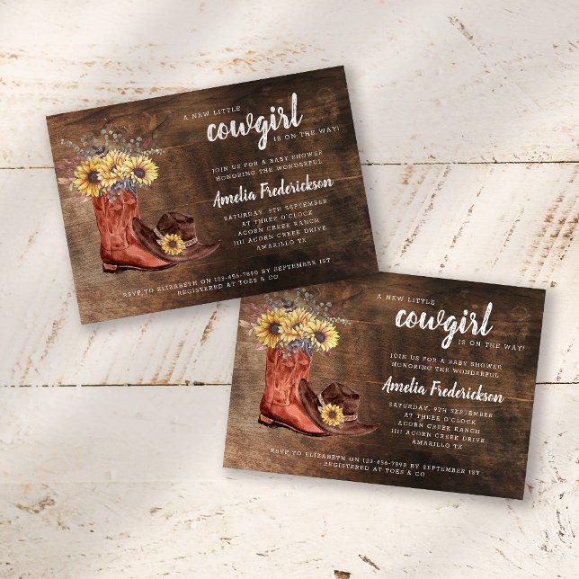 Kleine Cowgirl Boots Baby Dusche Einladung (Von Creator hochgeladen)