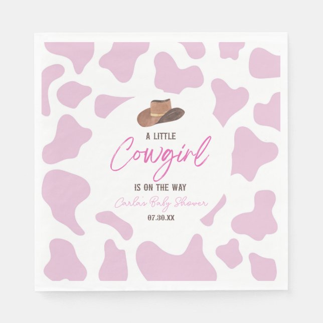 Kleine Cowgirl Cow Girl Rodeo Western Kinderdusche Serviette (Vorderseite)