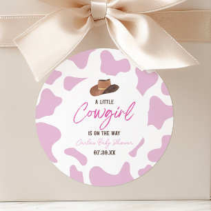 Kleine Cowgirl Cowgirl Rodeo Western Baby Shower Runder Aufkleber