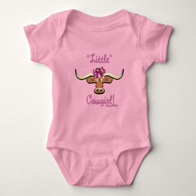 Kleine Cowgirl, einsame Kuh Baby Strampler (Vorderseite)