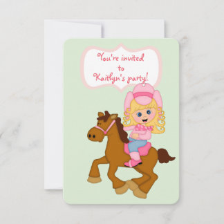Kleine Cowgirl Geburtstagsparty Einladung